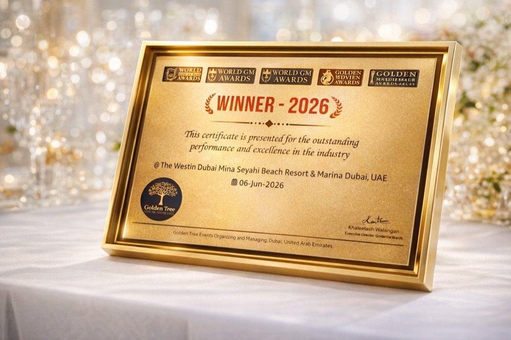 Golden Tree Awards gold winner plaque presented to confirmed winners